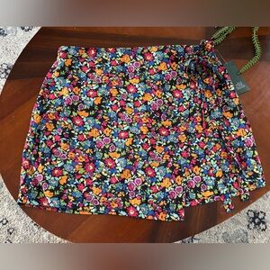 NWT Wild Fable Pink and Blue Wrap Mini Skirt